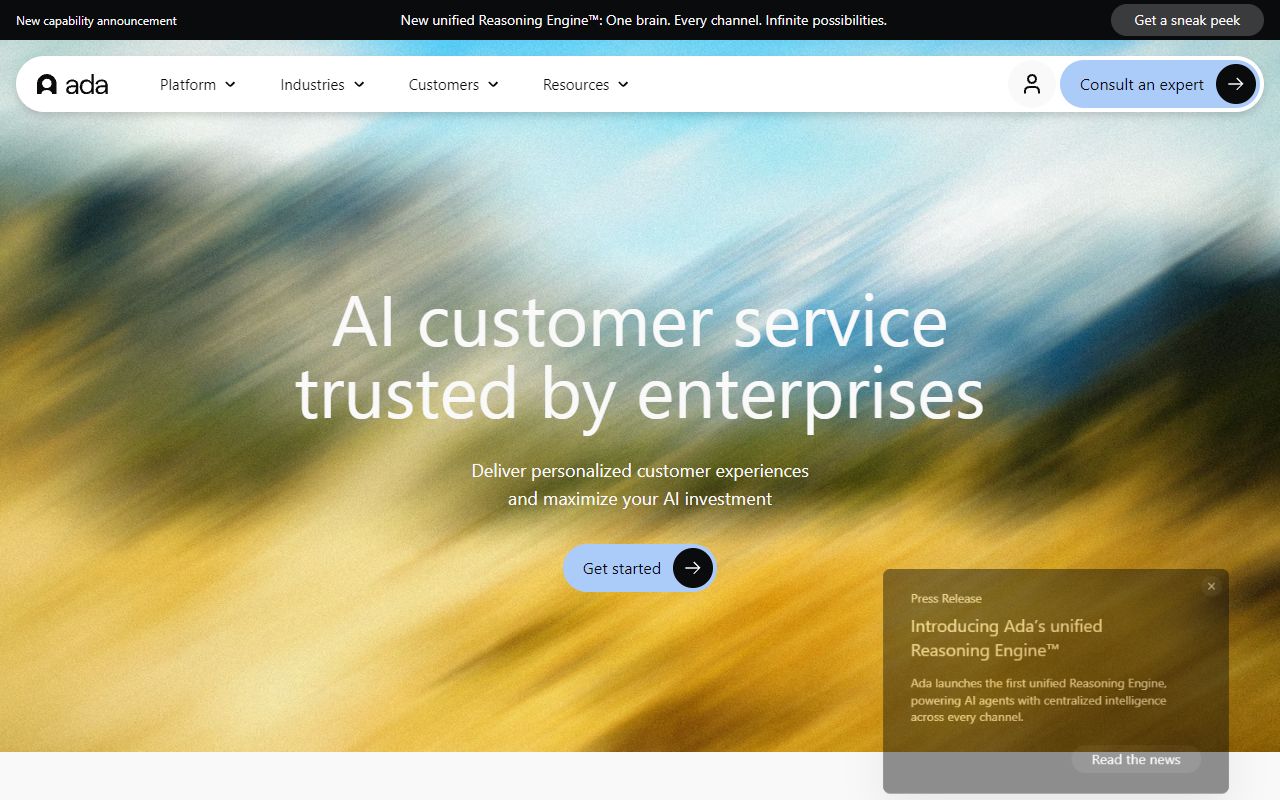 Ada - website preview