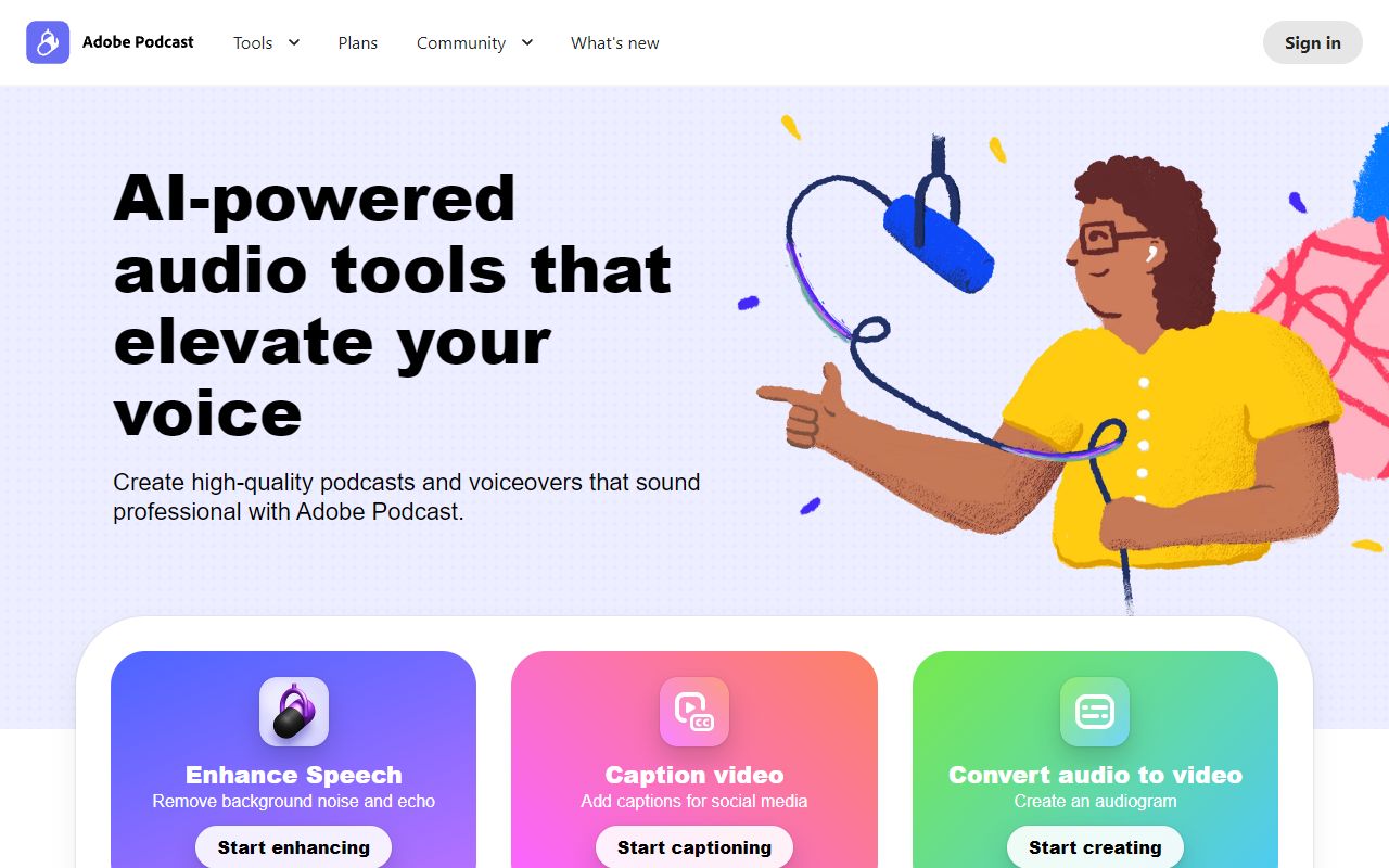 Adobe Podcast screenshot