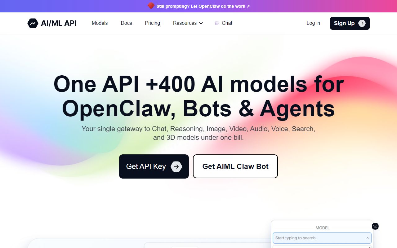 AI/ML API screenshot