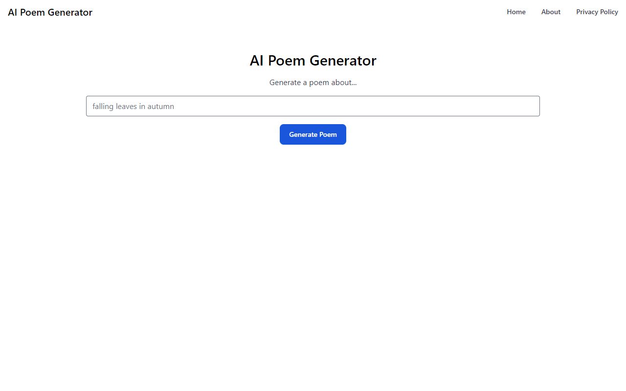 AI Poem Generator screenshot