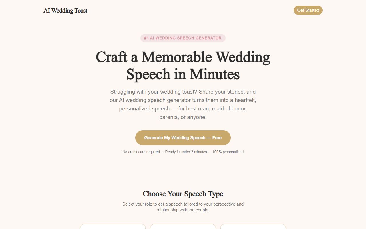 AI Wedding Toast screenshot