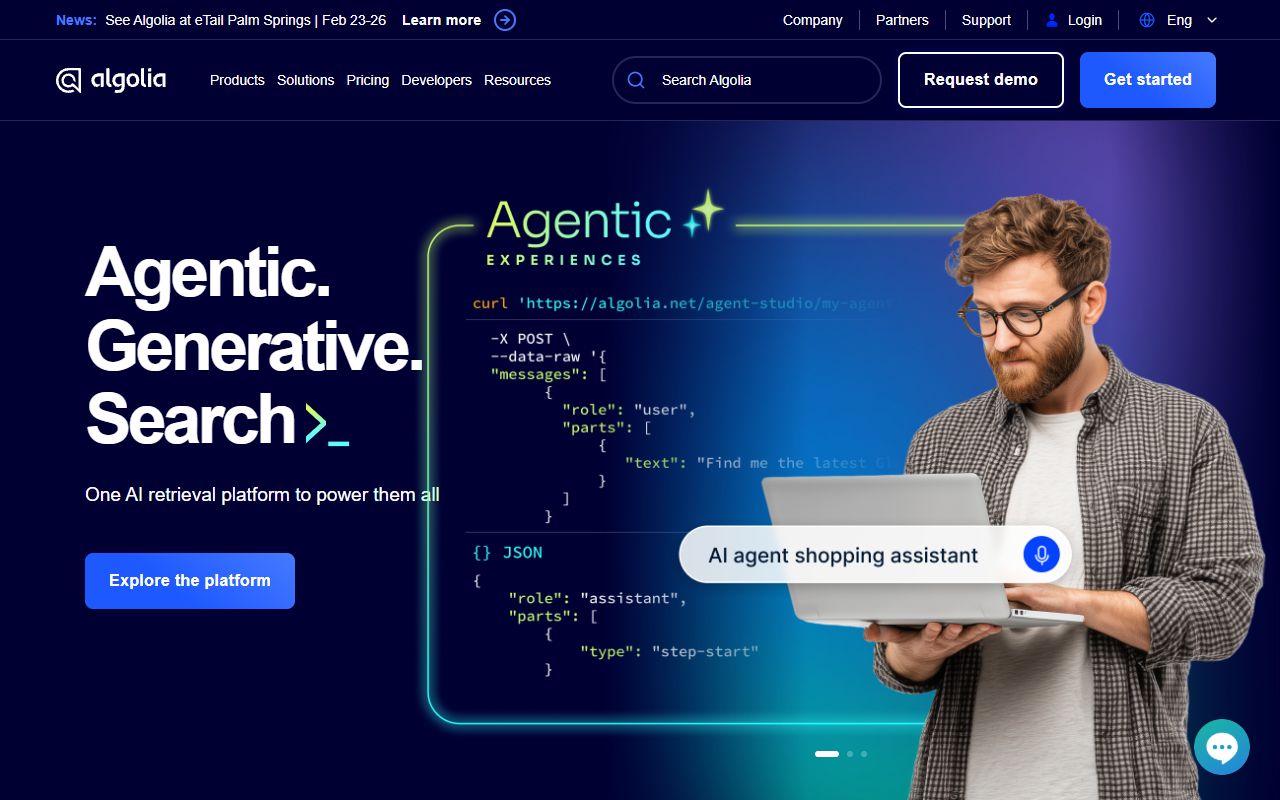 Algolia - website preview