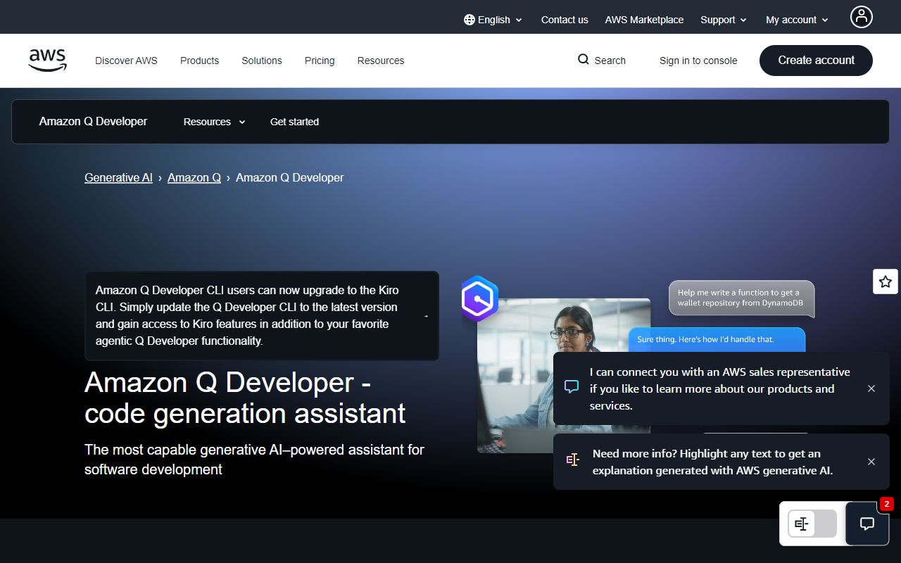 Amazon Q Developer screenshot