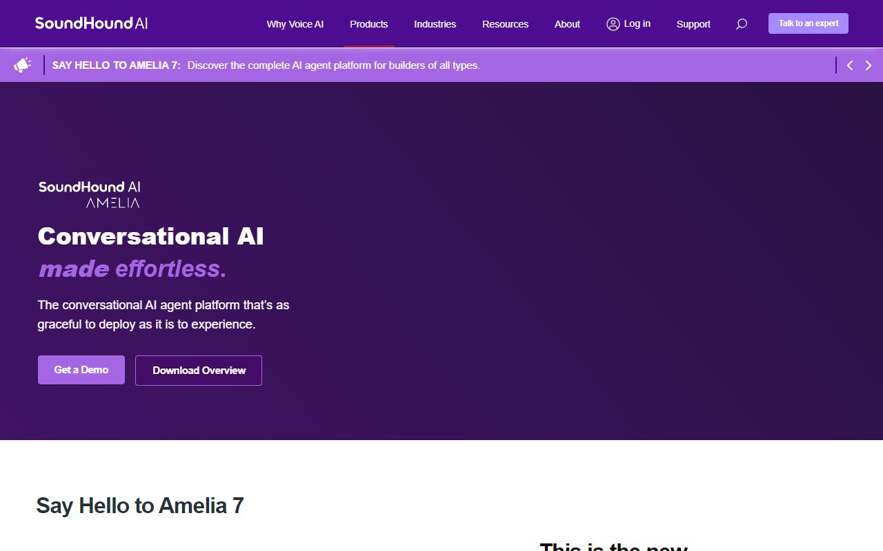 Amelia - website preview