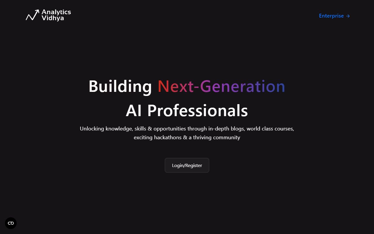 Analytics Vidhya - website preview