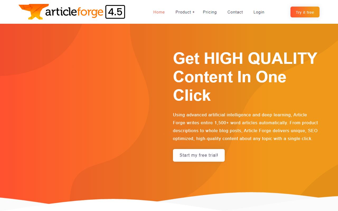 ArticleForge screenshot