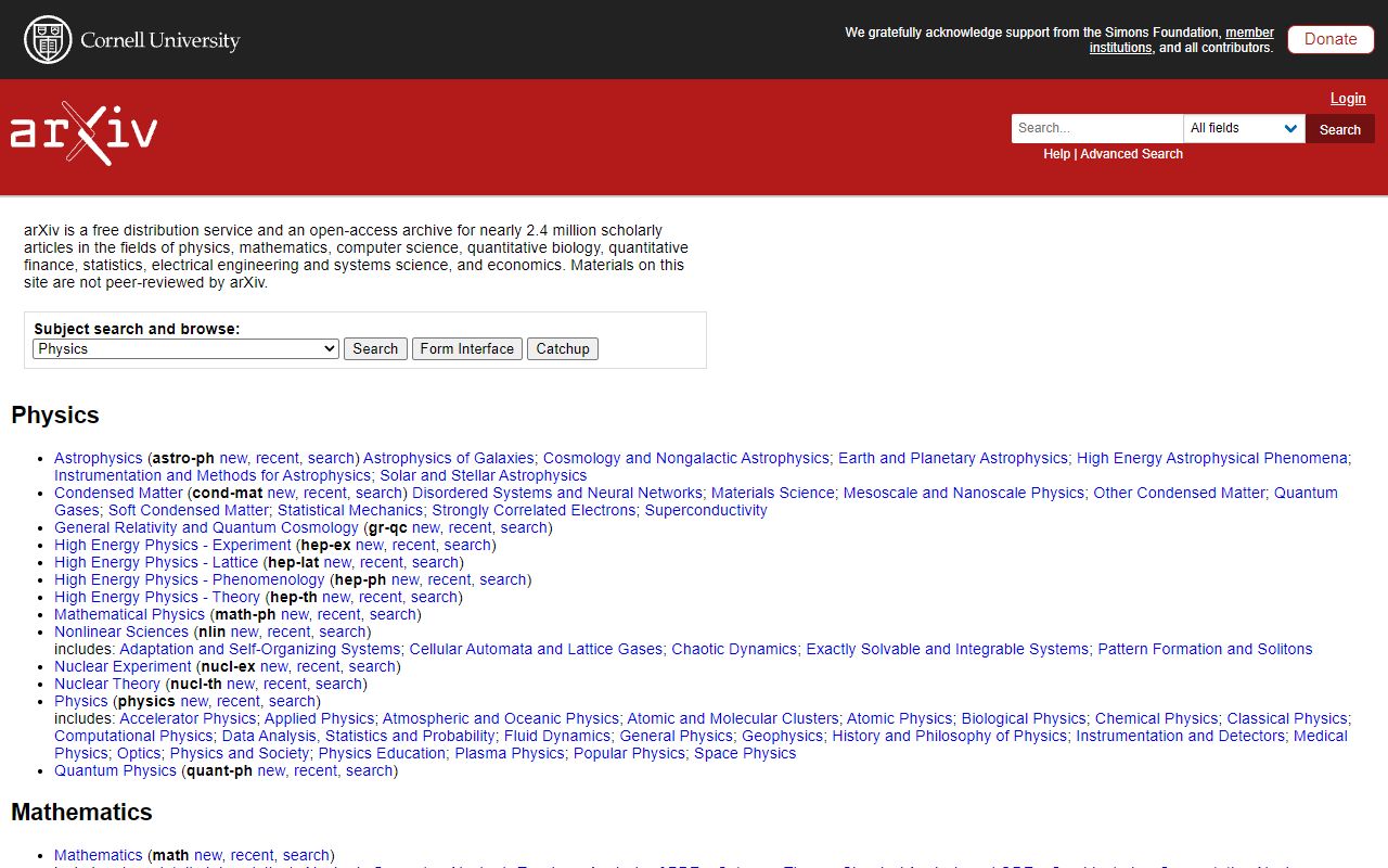ArXiv - website preview