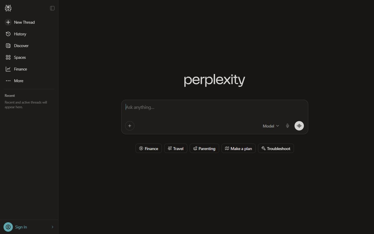 Ask Anything Perplexity screenshot