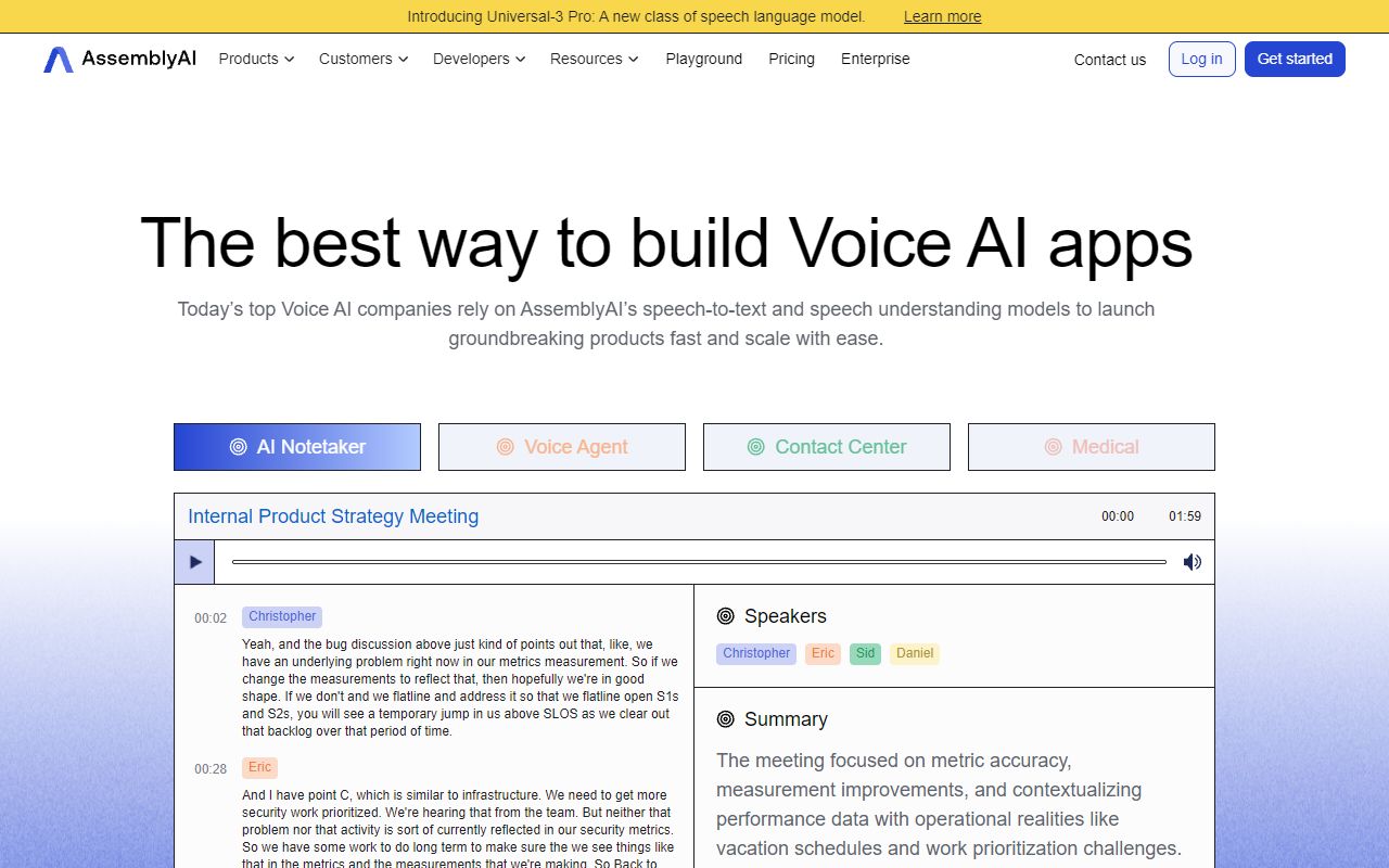 AssemblyAI screenshot