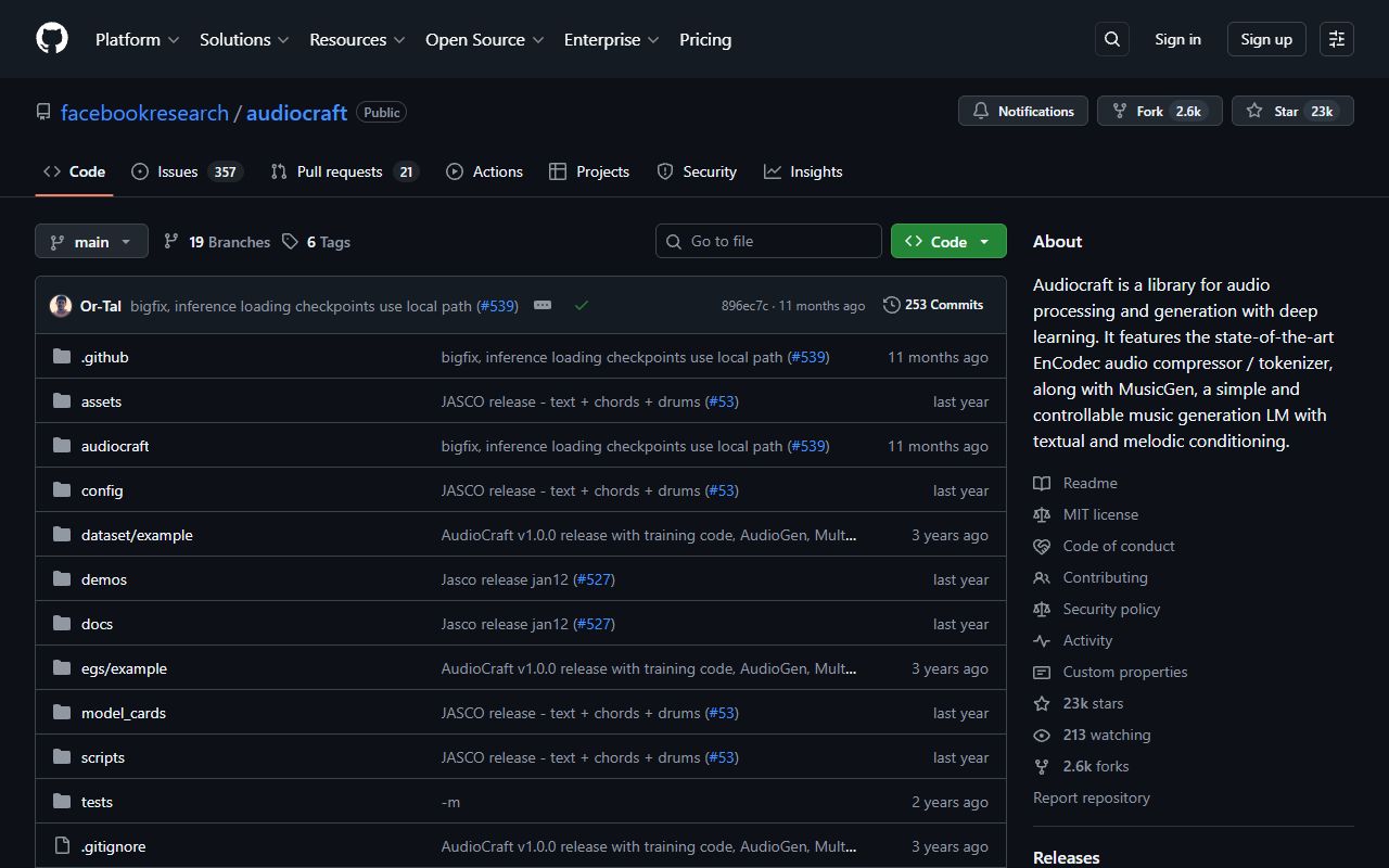 AudioCraft screenshot