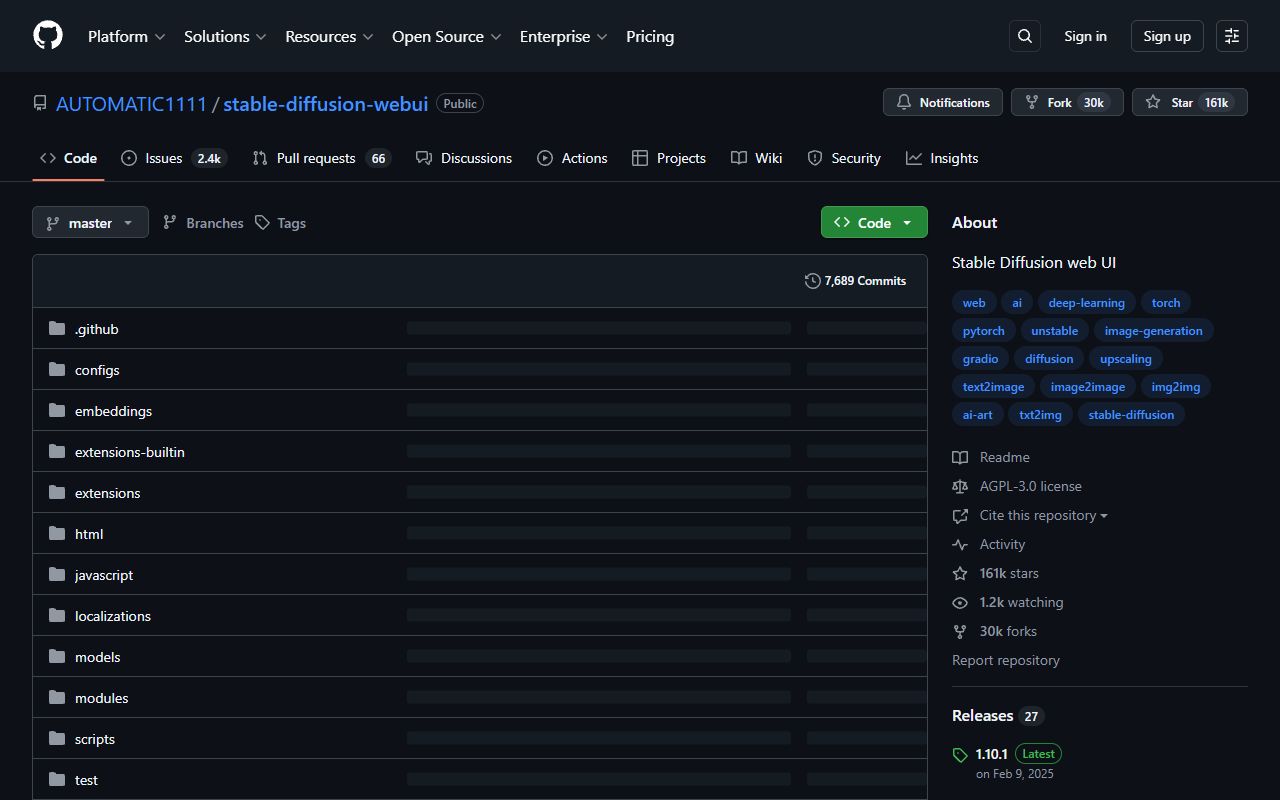 AUTOMATIC1111 WebUI - website preview