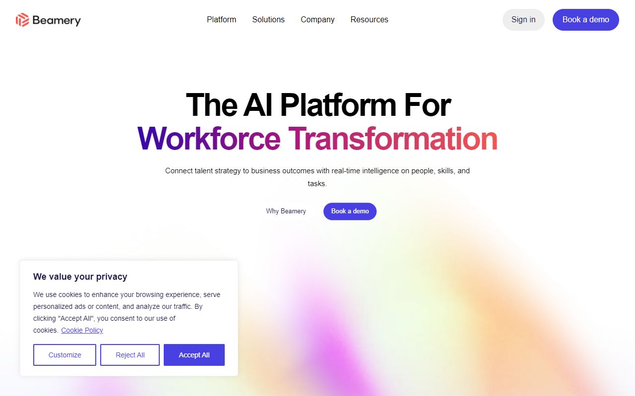 Beamery - website preview