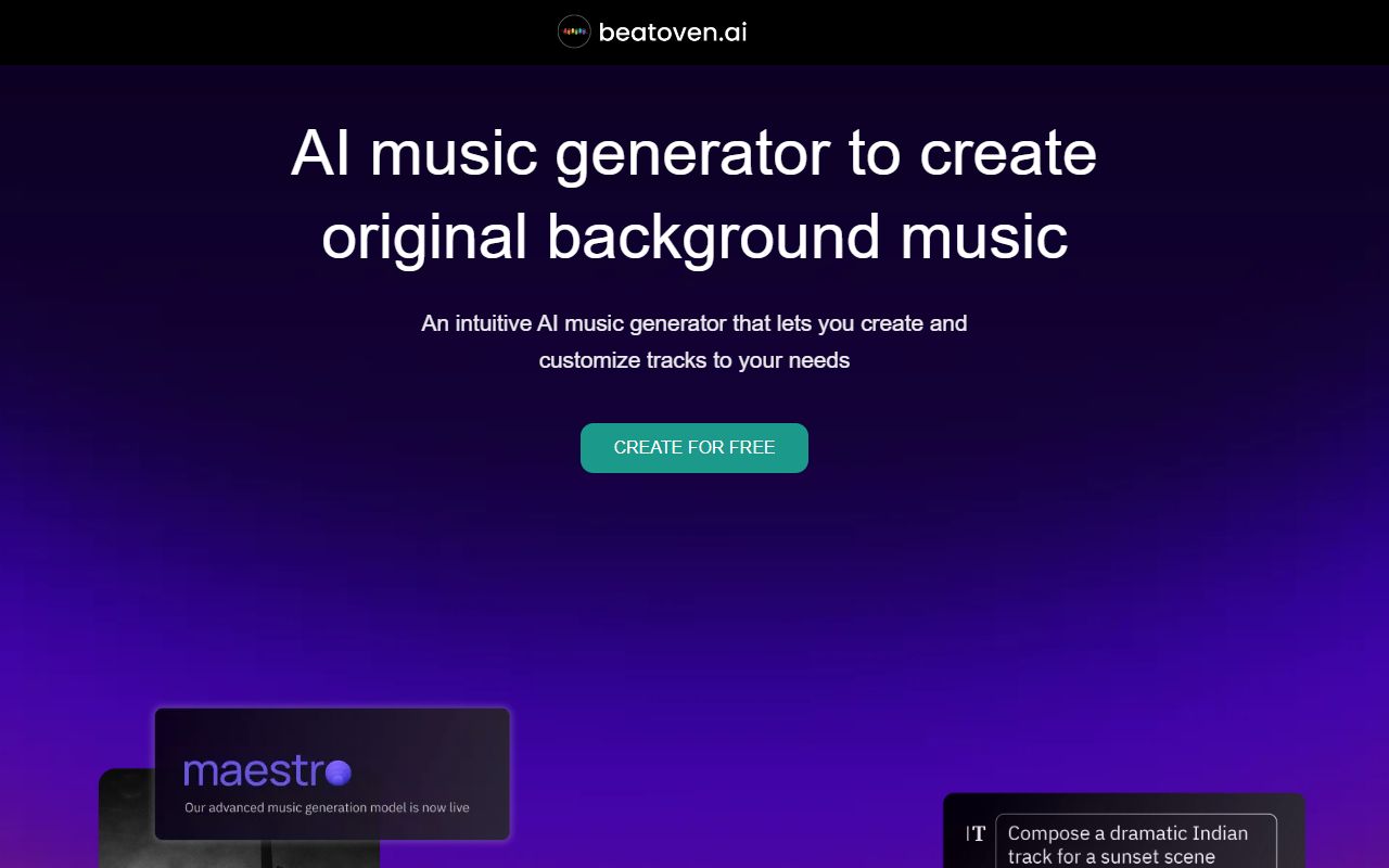 Beatoven.ai screenshot