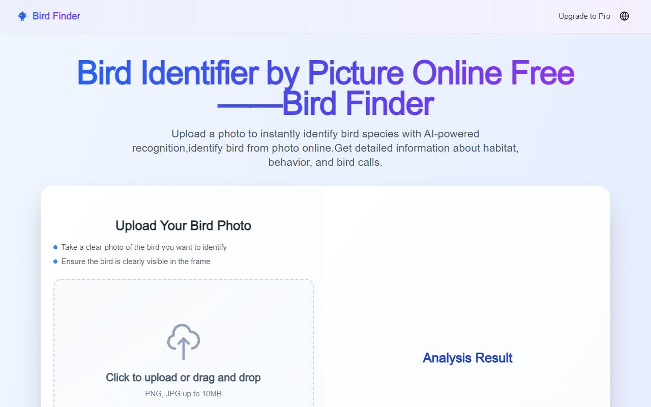 Bird Identifier screenshot