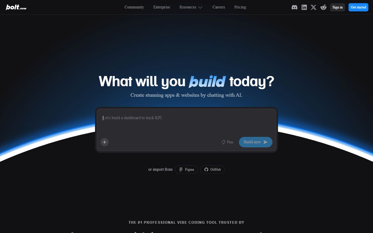 Bolt.new - website preview