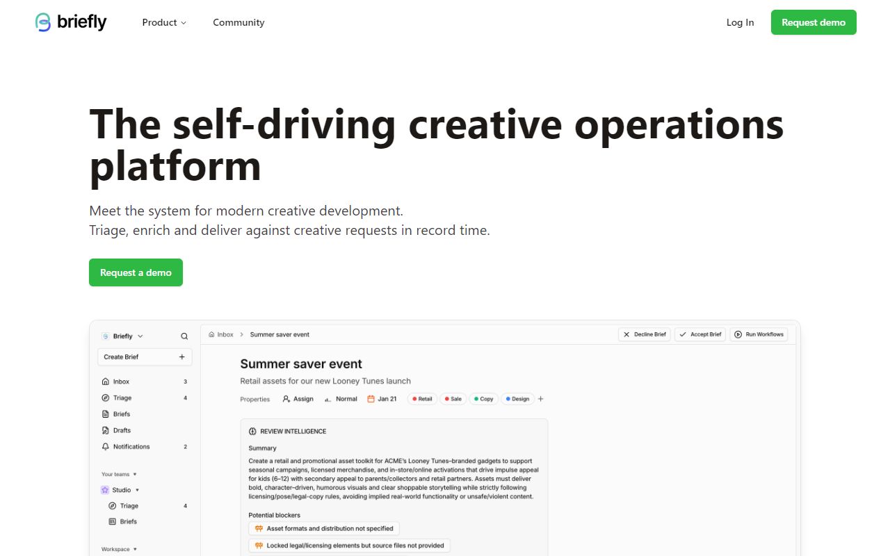 Briefly - website preview