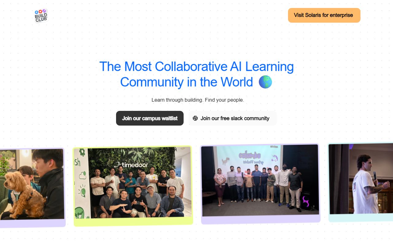 Build Club - website preview