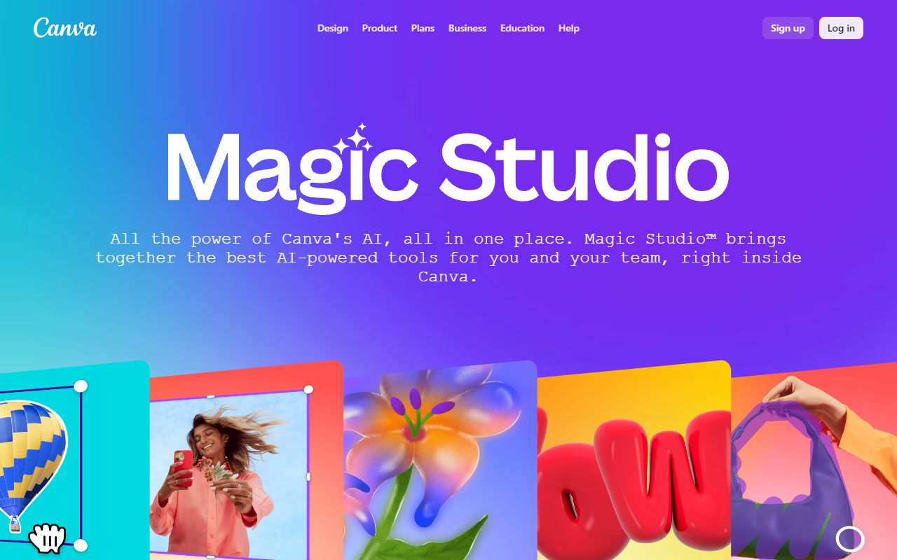 Canva Magic Studio - website preview