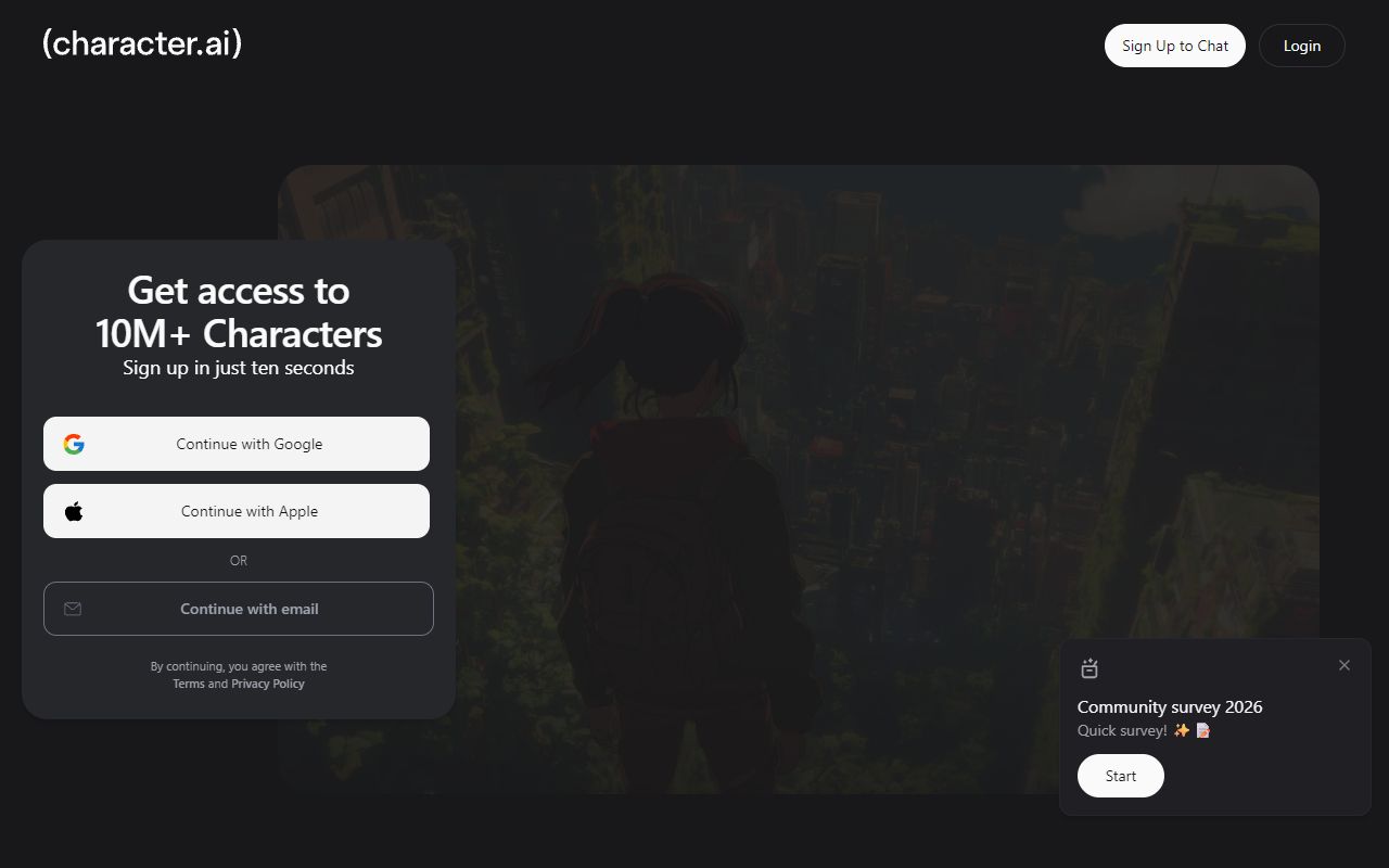 Character.AI - website preview