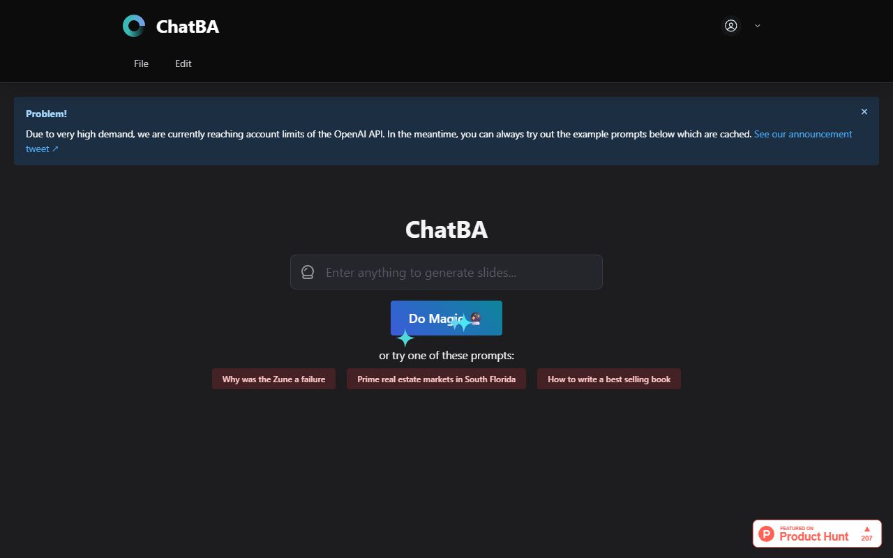 ChatBA - website preview
