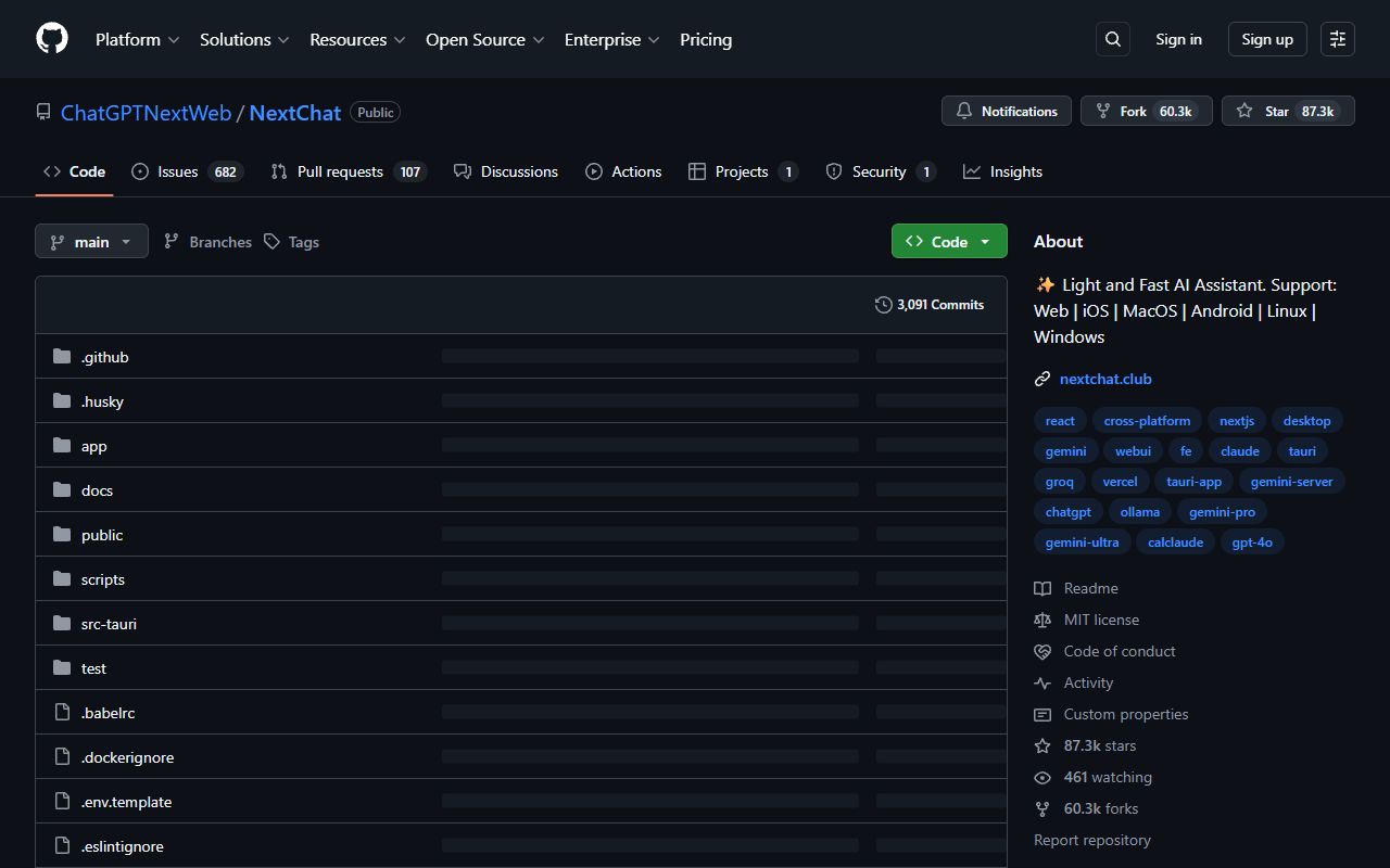 ChatGPT-Next-Web screenshot