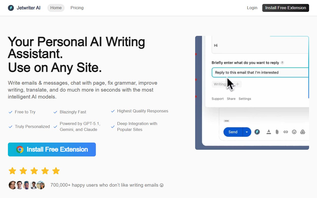 ChatGPT Writer screenshot