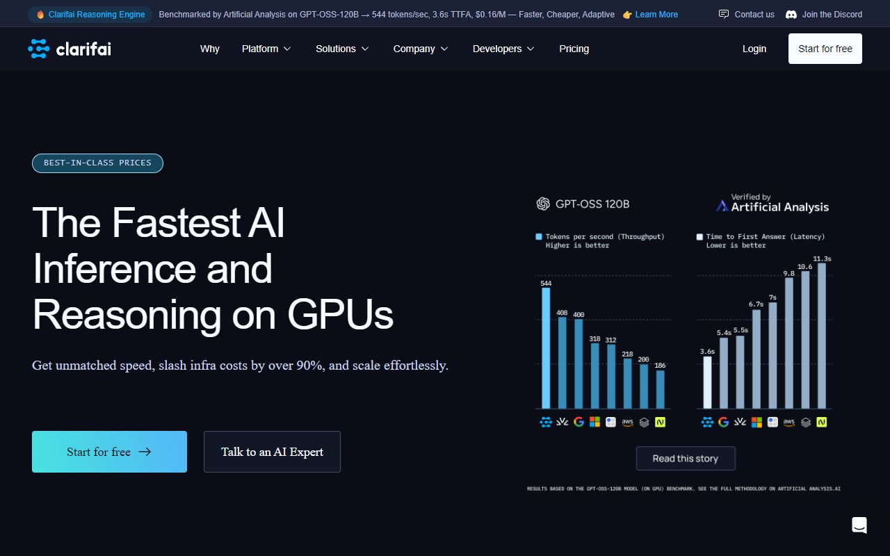 Clarifai - website preview
