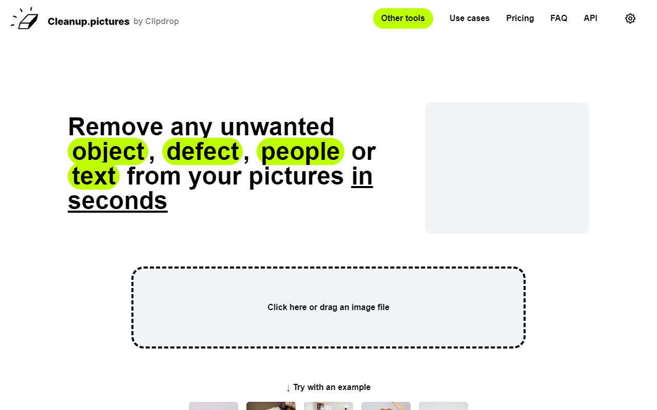 Cleanup.pictures - website preview