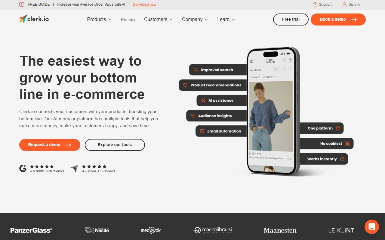 Clerk.io - website preview
