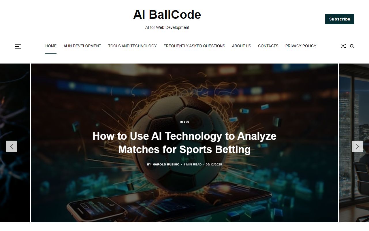 Codeball - website preview