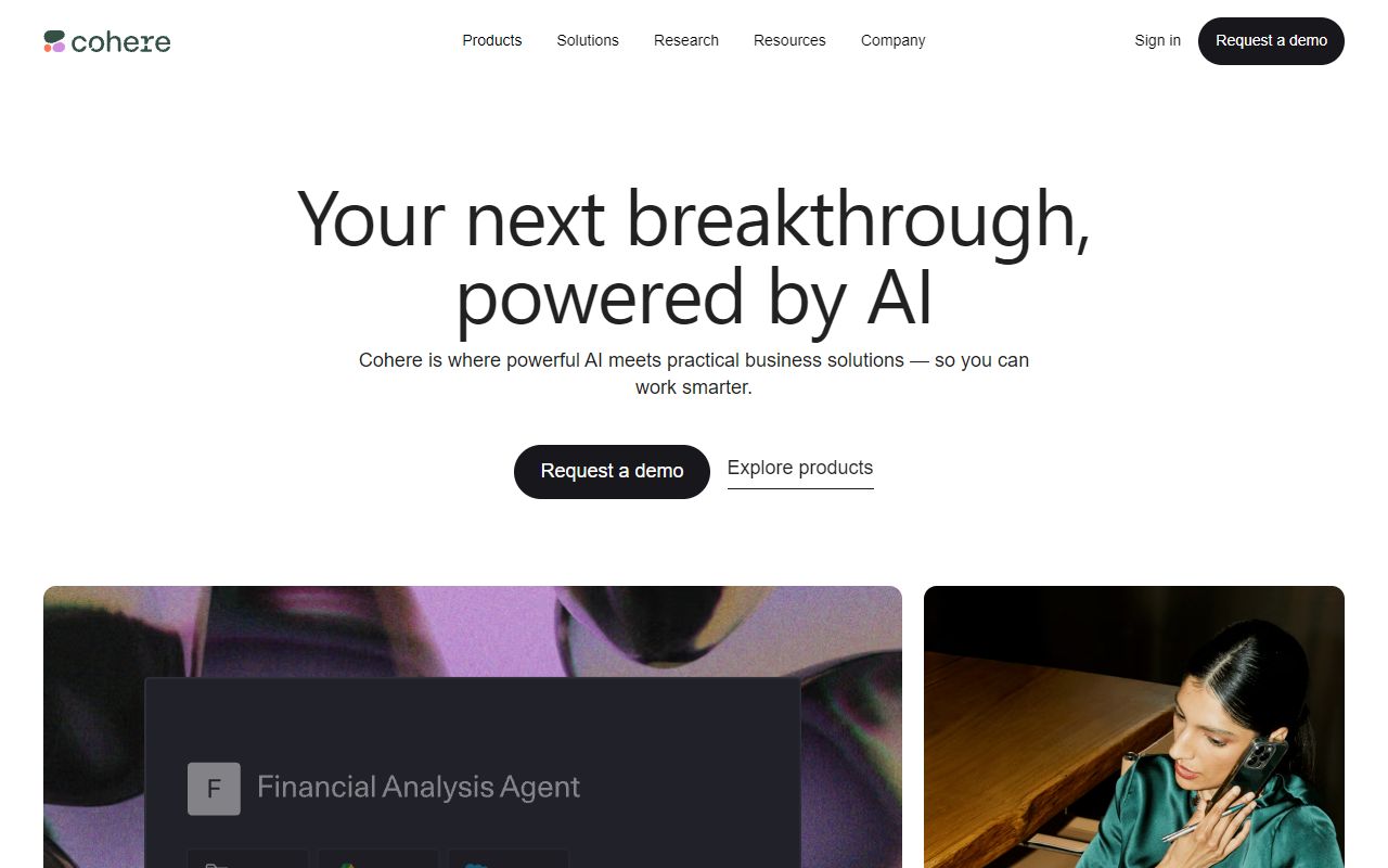 Cohere - website preview