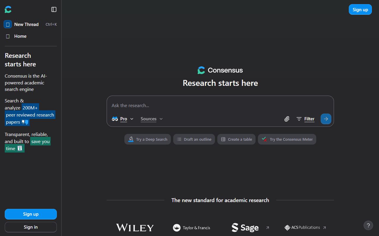 Consensus AI screenshot