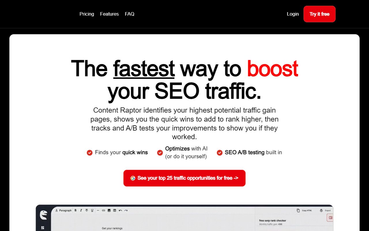 Content Raptor screenshot