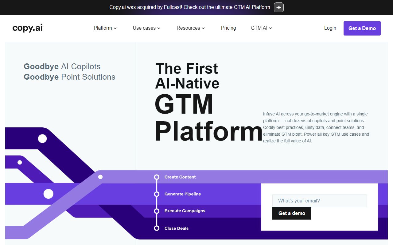 Copy.ai for Marketing - website preview