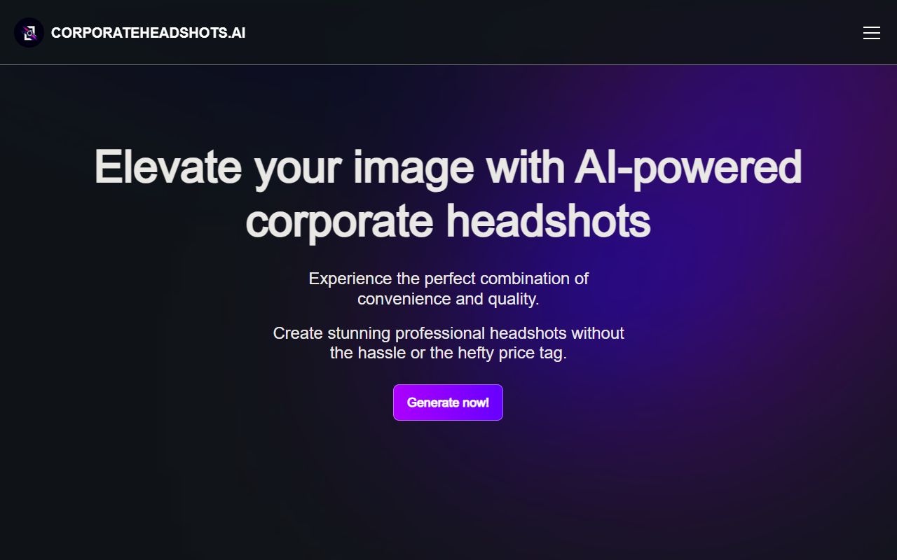 Corporate Headshots AI screenshot