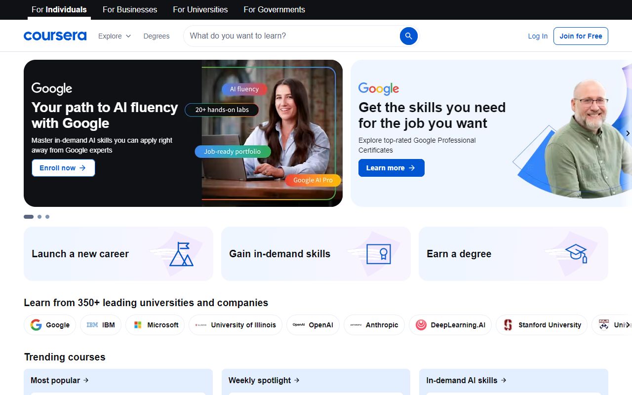 Coursera AI - website preview
