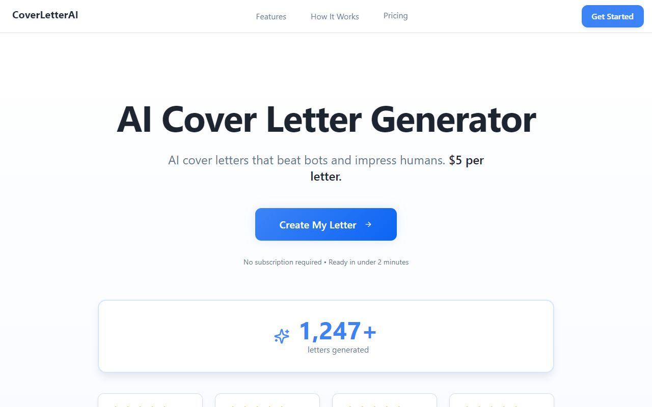 Cover Letter AI screenshot