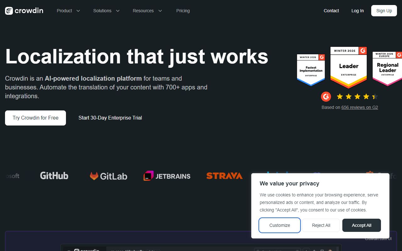 Crowdin - website preview