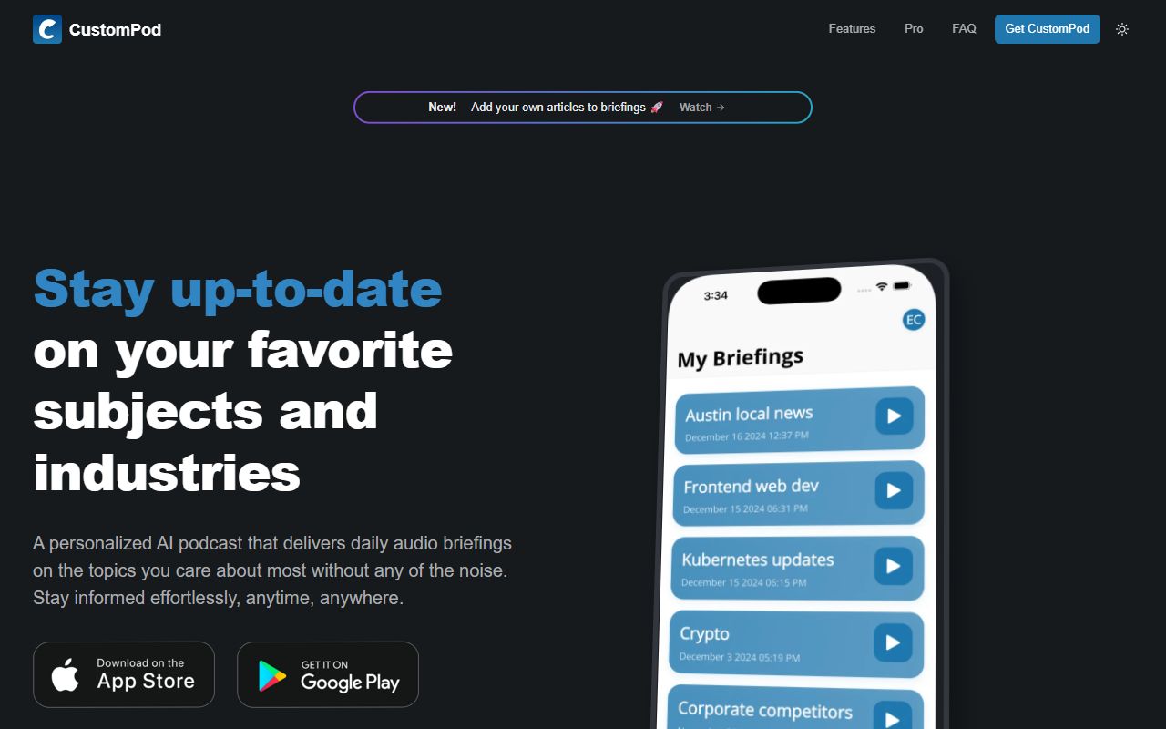 CustomPod screenshot