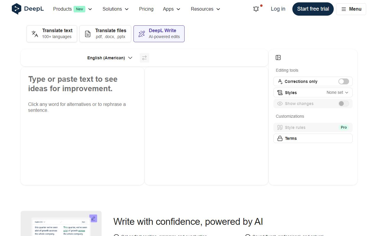 Deep L Write screenshot