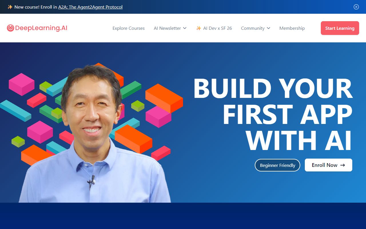 DeepLearning.AI - website preview