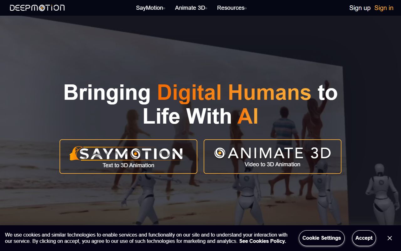 DeepMotion - website preview