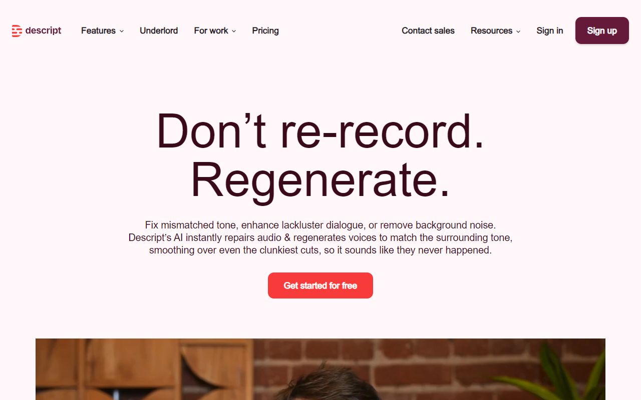 Descript Overdub screenshot