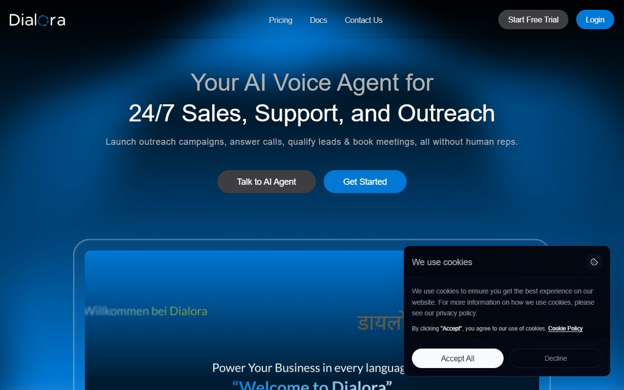 Dialora - website preview