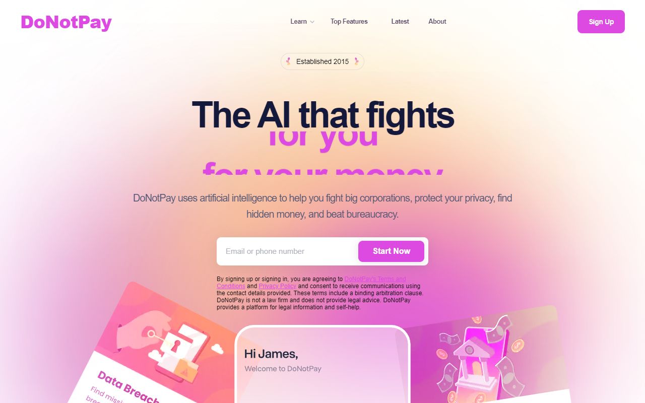 DoNotPay - website preview