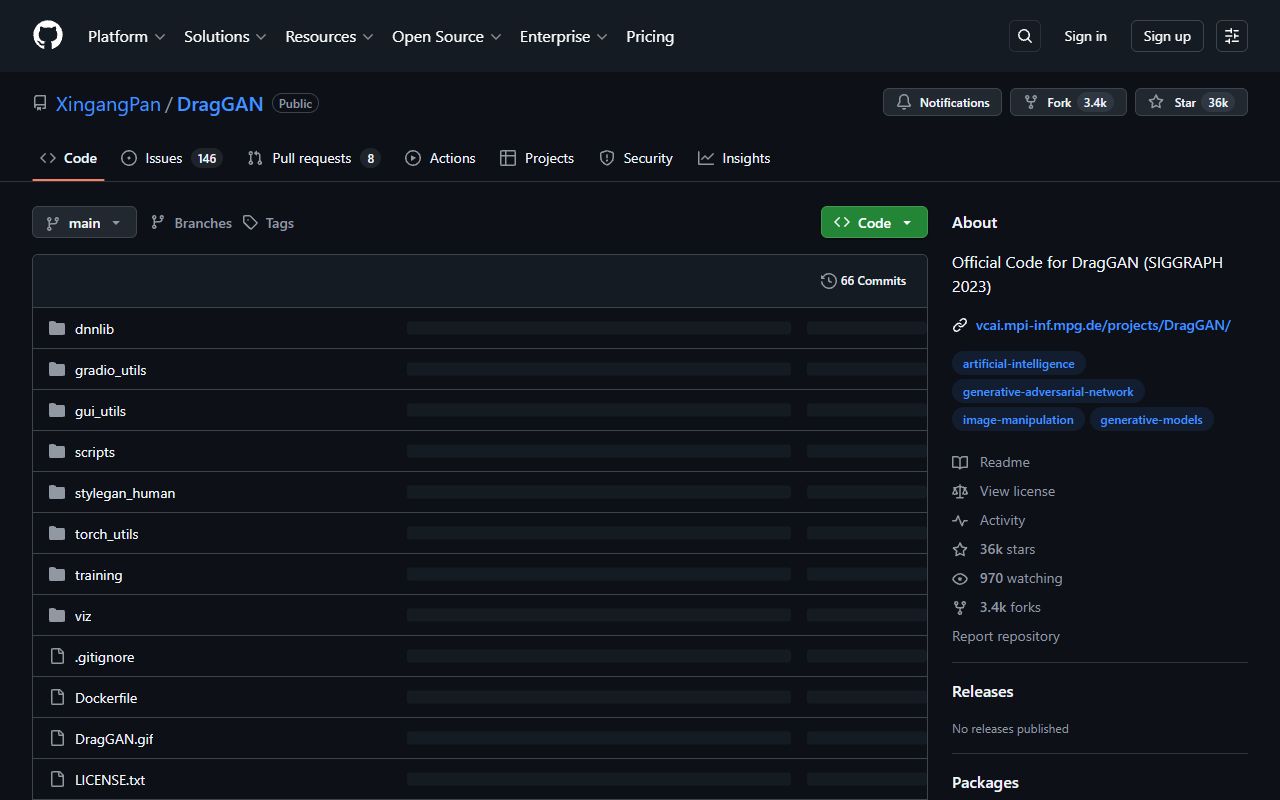 DragGAN - website preview