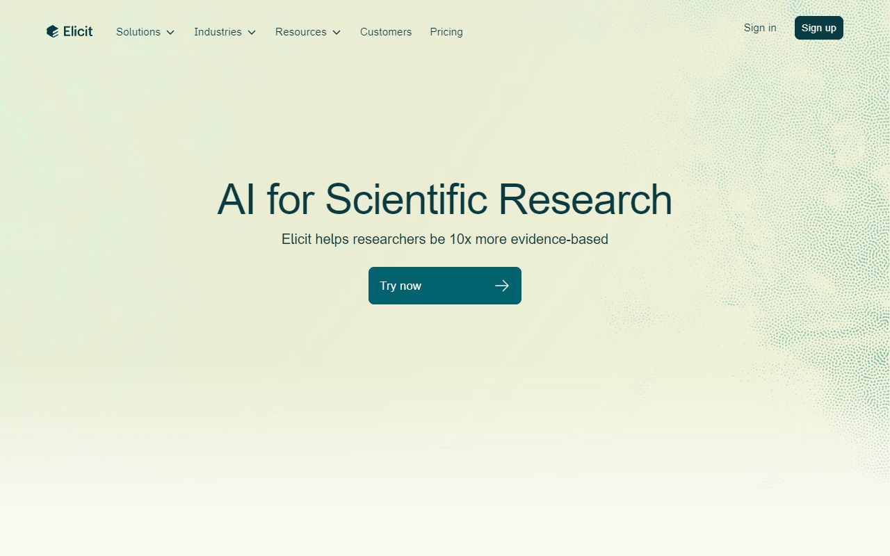 Elicit - website preview