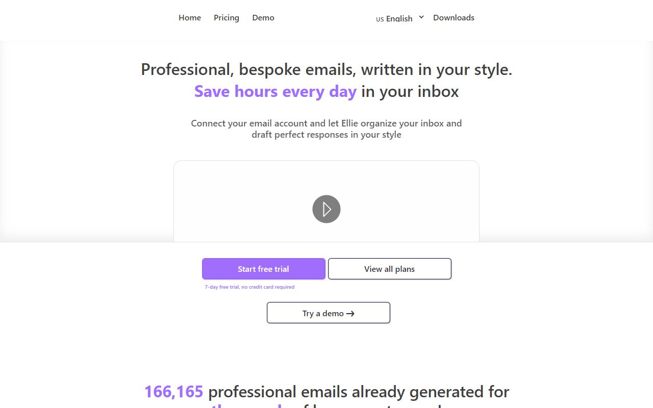 Ellie Email screenshot