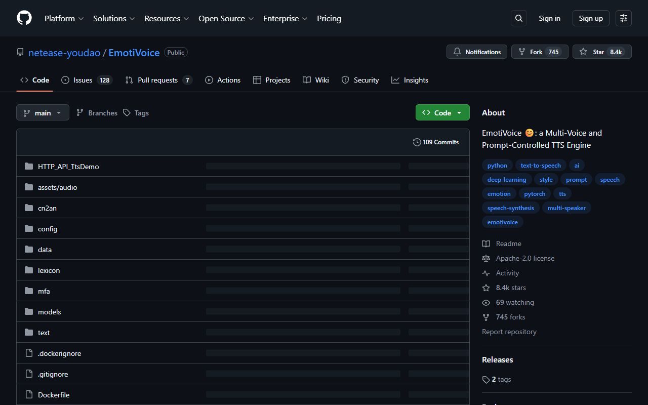 EmotiVoice screenshot