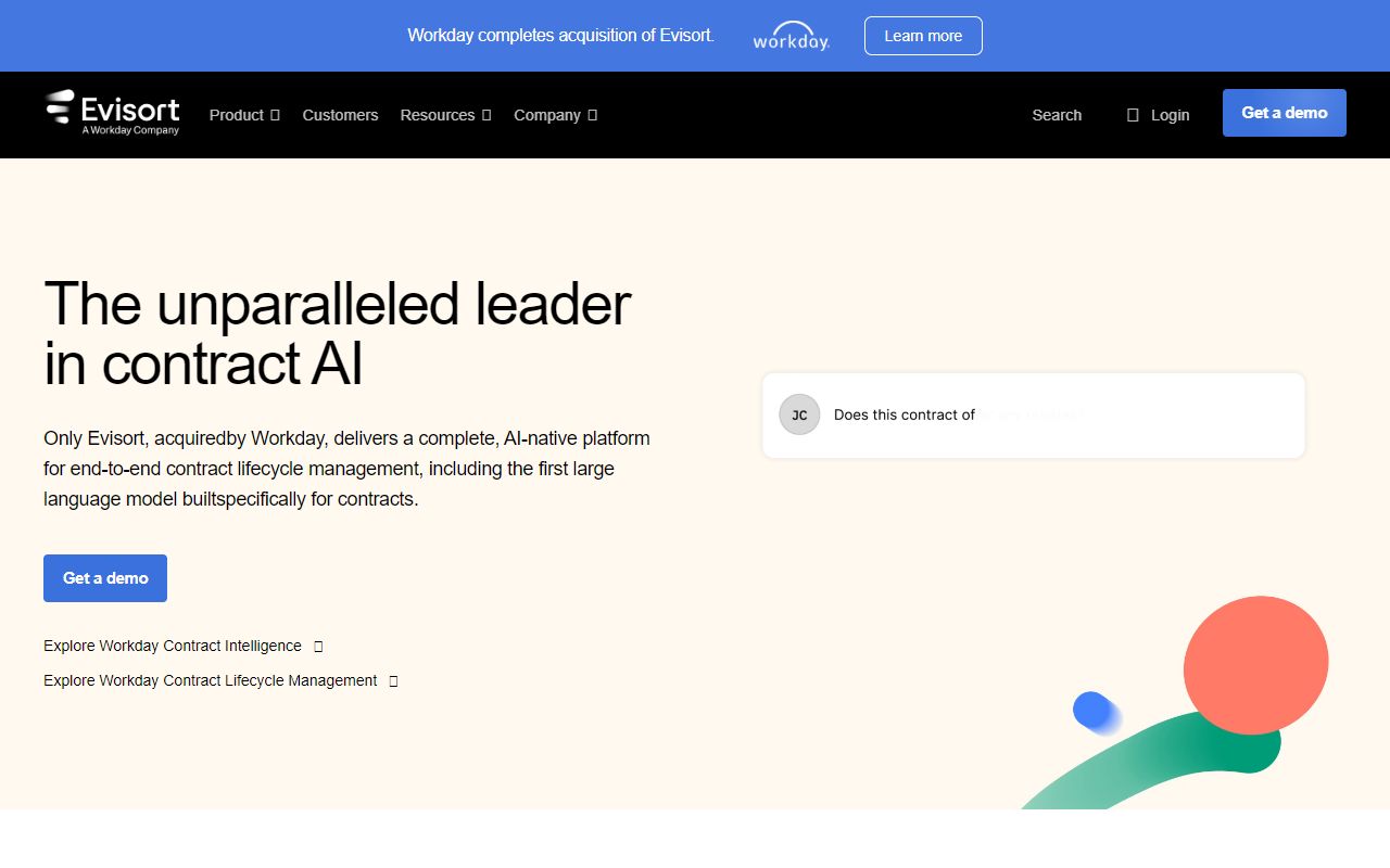 Evisort - website preview